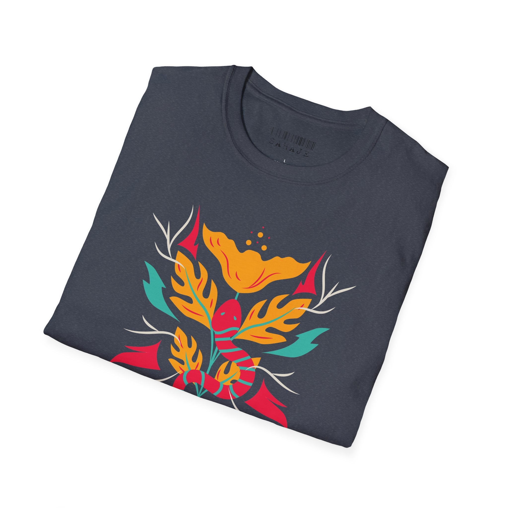 Sahaje Floral Snake Graphic T-Shirt
