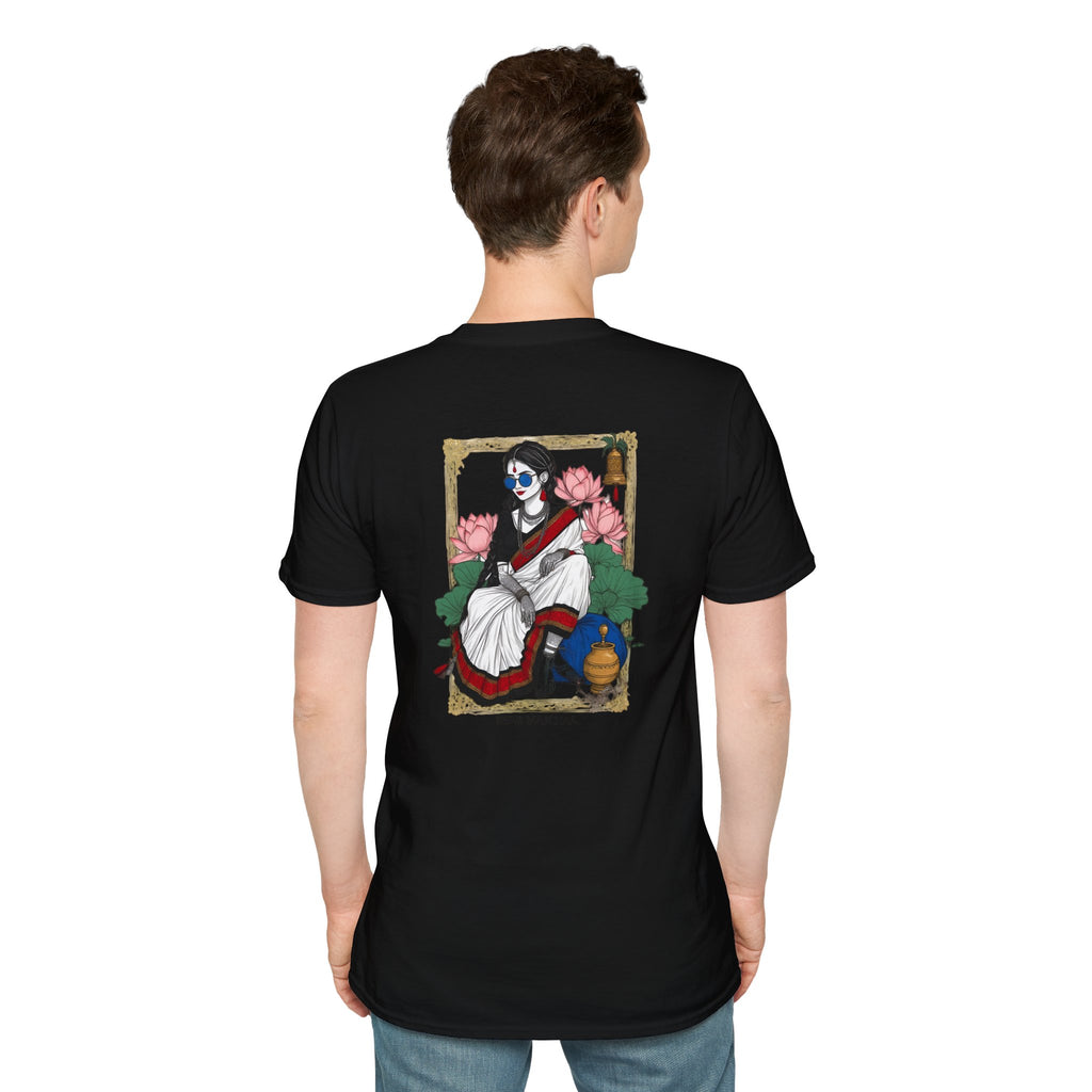 Newari Girl Traditional Dress T-Shirt – Newa Maicha Cultural Pride Graphic Tee, Nepali Heritage Design