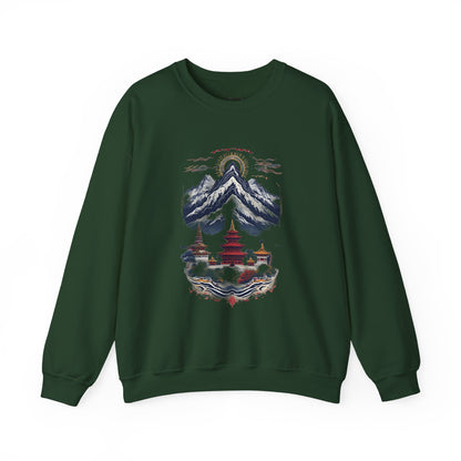 Japanese Mountain Pagoda Crewneck Sweatshirt