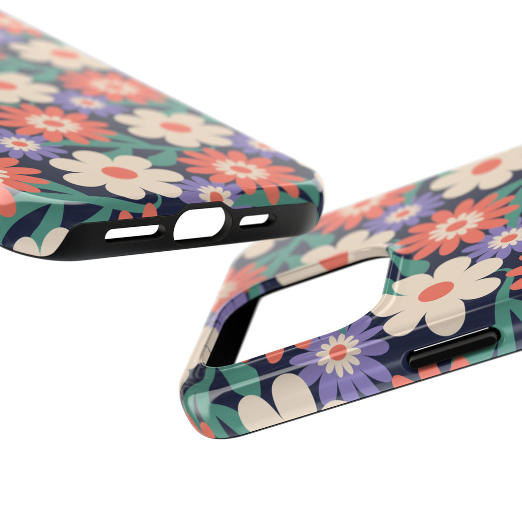 Floral Tough Phone Case — Retro Daisies Protective Phone Cover