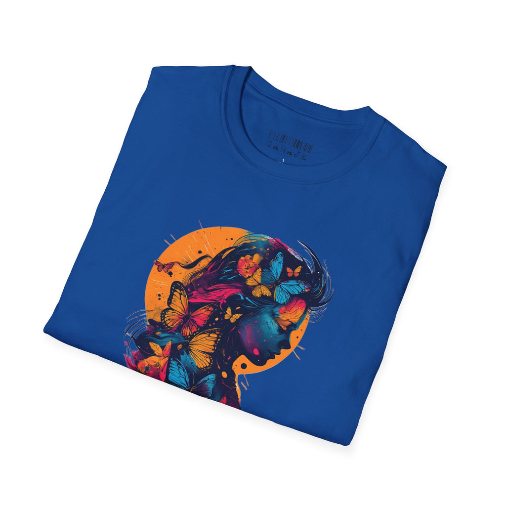 Butterfly Silhouette T-Shirt — Colorful Psychedelic Profile Tee