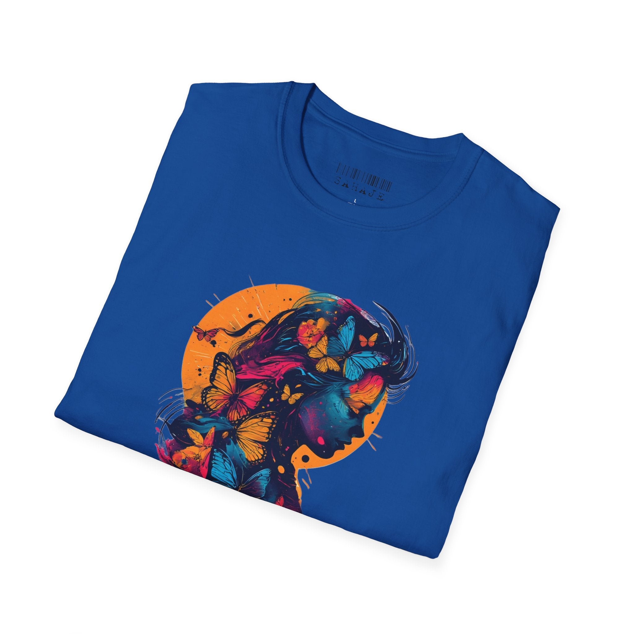 Butterfly Silhouette T-Shirt — Colorful Psychedelic Profile Tee