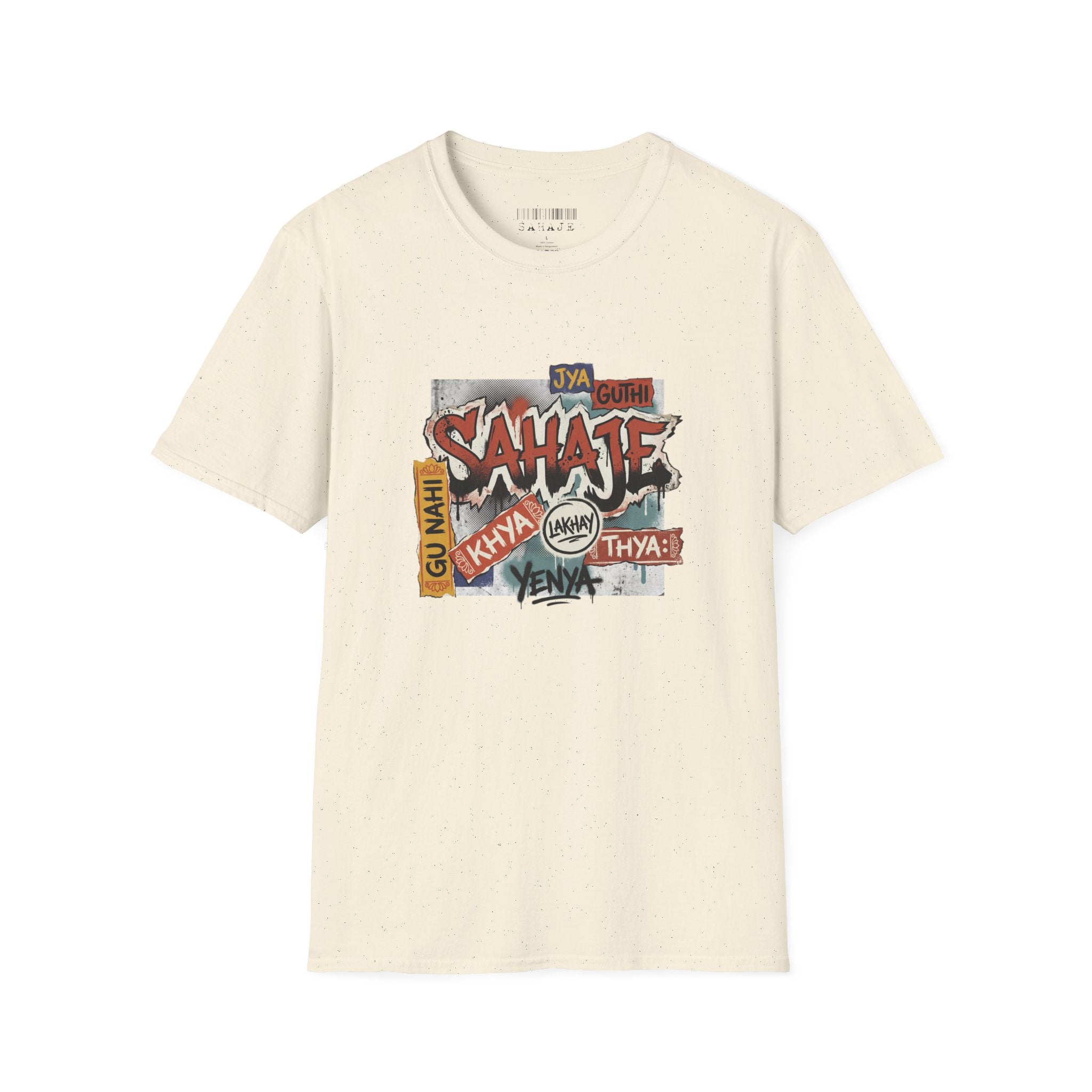 Sahaje Graffiti T-Shirt — Urban Hindi Street Art Tee