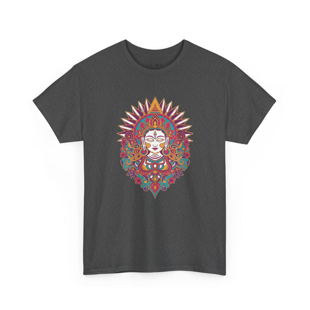 Spiritual Goddess Sun Mandala Tee — Colorful Boho Yoga T‑Shirt