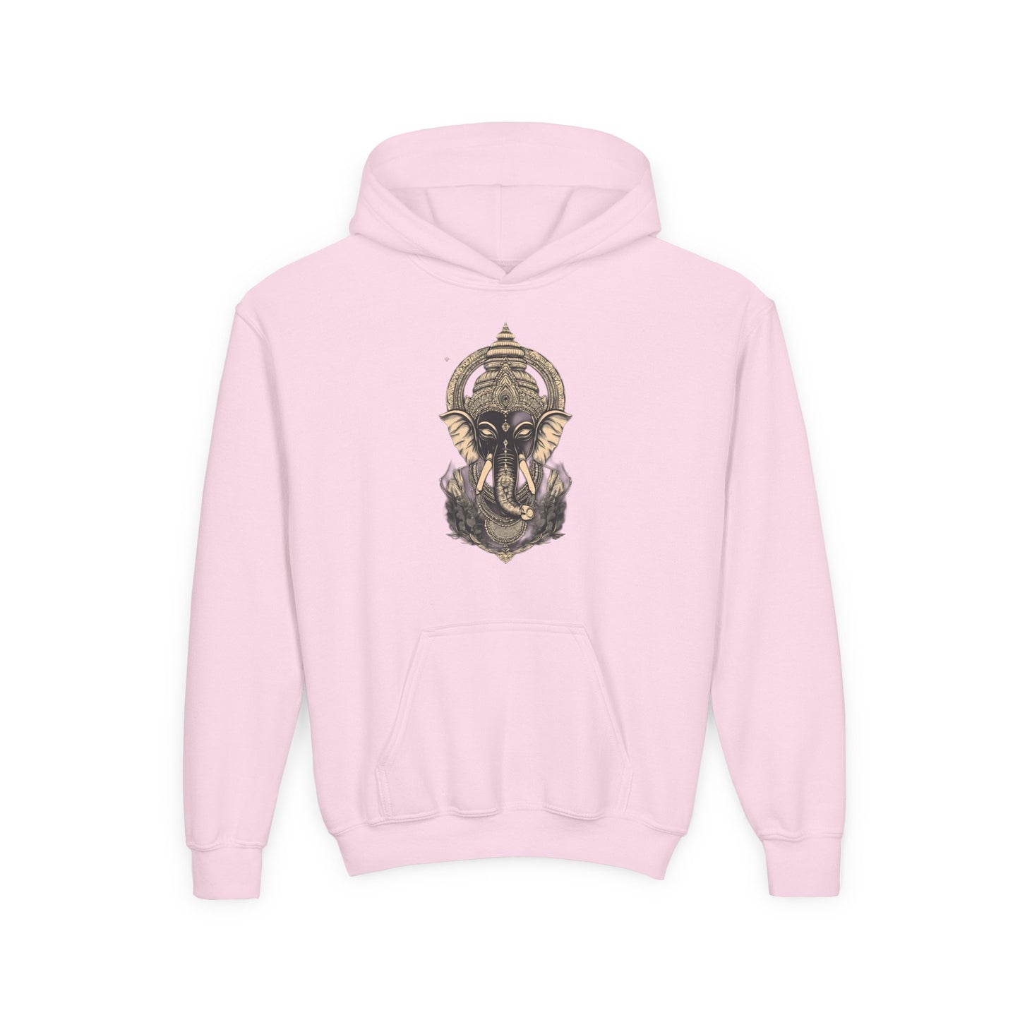 Youth Hoodie — Majestic Ganesha Elephant Art Graphic