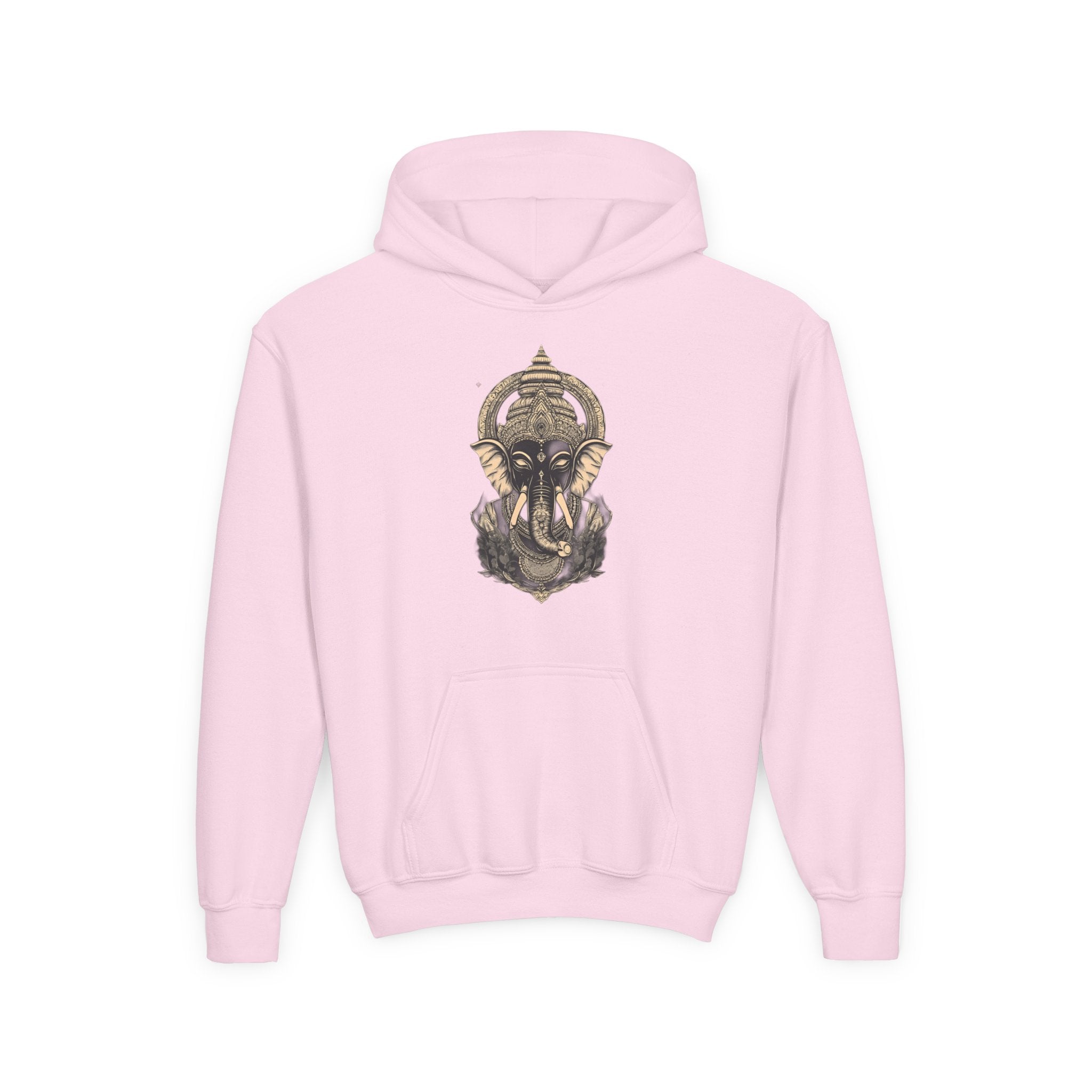 Youth Hoodie — Majestic Ganesha Elephant Art Graphic