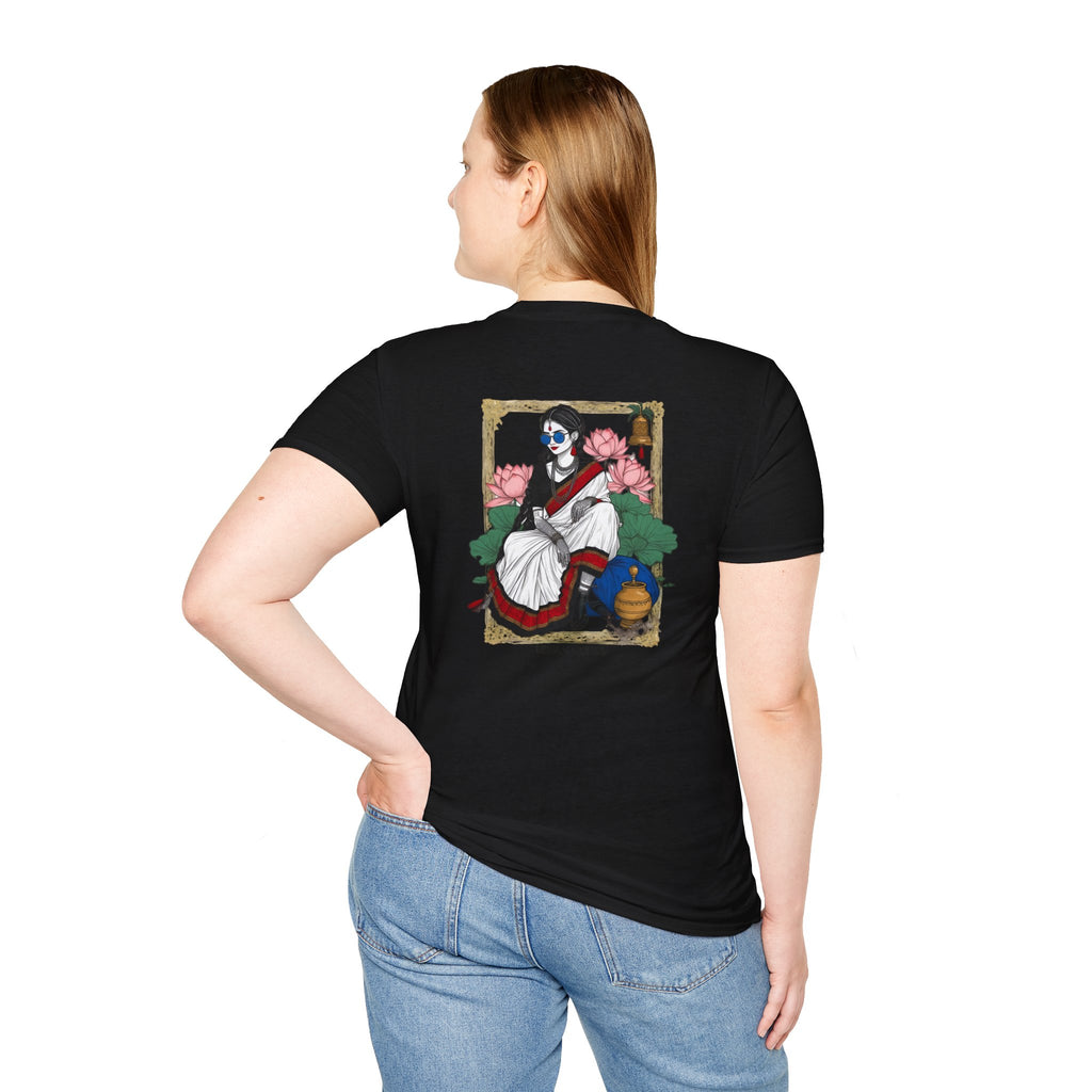 Newari Girl Traditional Dress T-Shirt – Newa Maicha Cultural Pride Graphic Tee, Nepali Heritage Design