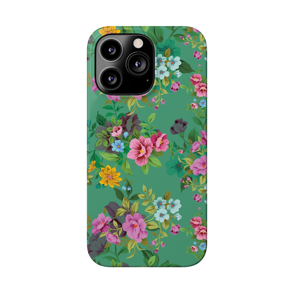 Floral Slim Phone Case - Cute Botanical Design, Gift for Spring, Nature Lovers, Customizable Phone Cover, Trendy Accessories, Flower Power