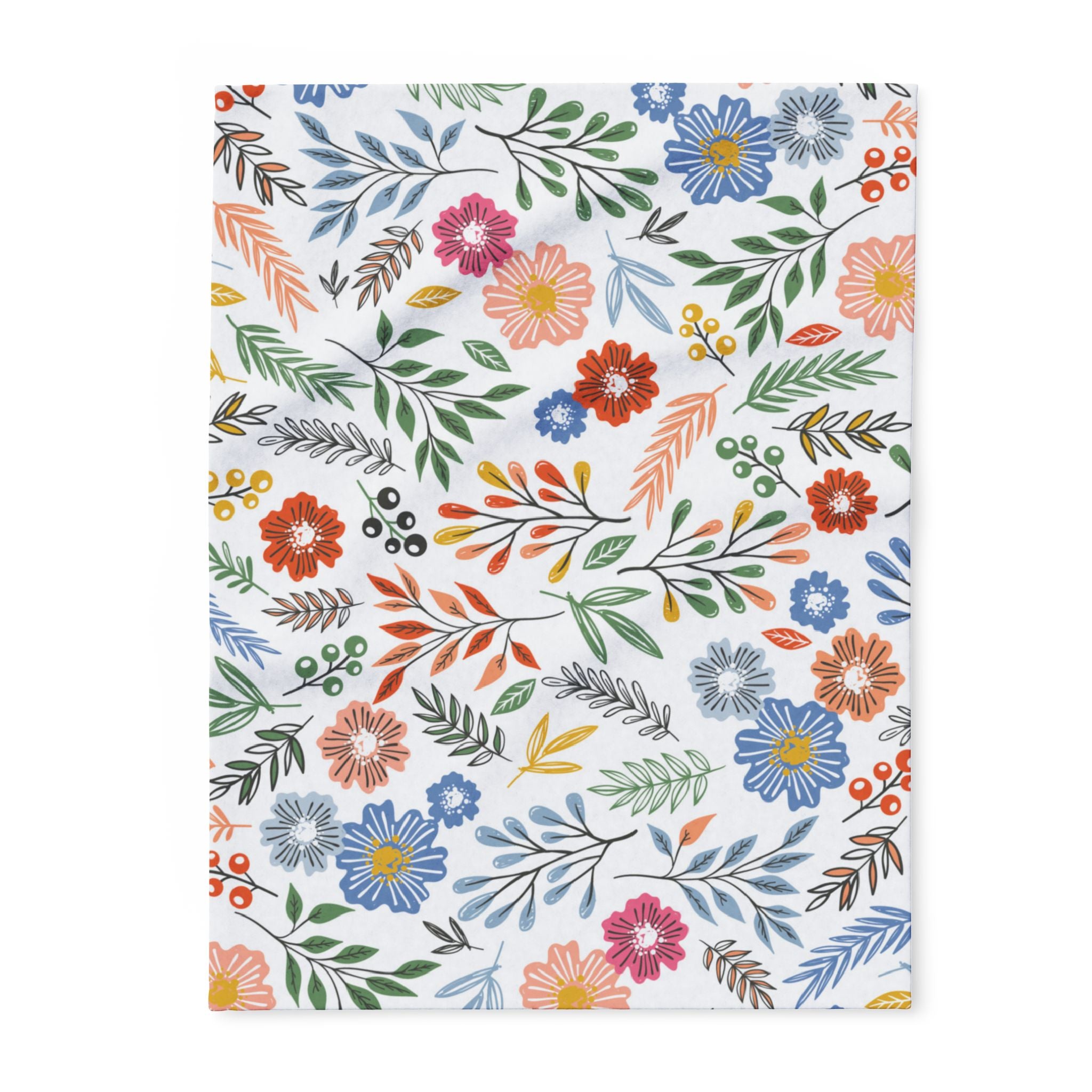 Floral Fleece Blanket — Colorful Wildflower Throw for Cozy Home & Gifts