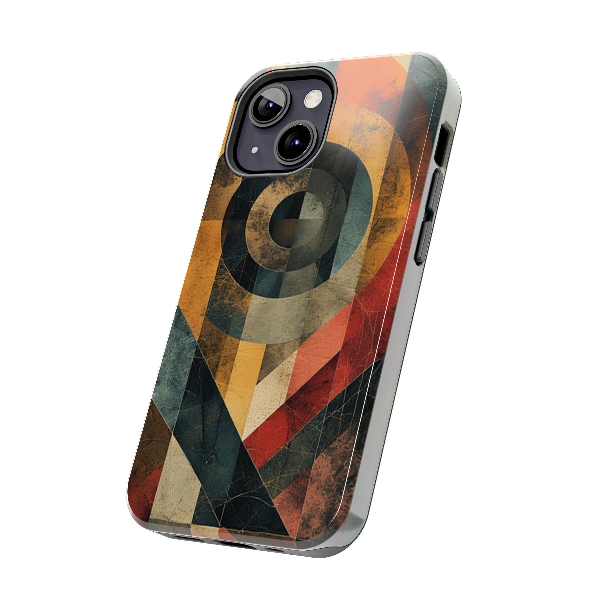 Retro Geometric Tough Phone Case — Vintage Target Circle Design