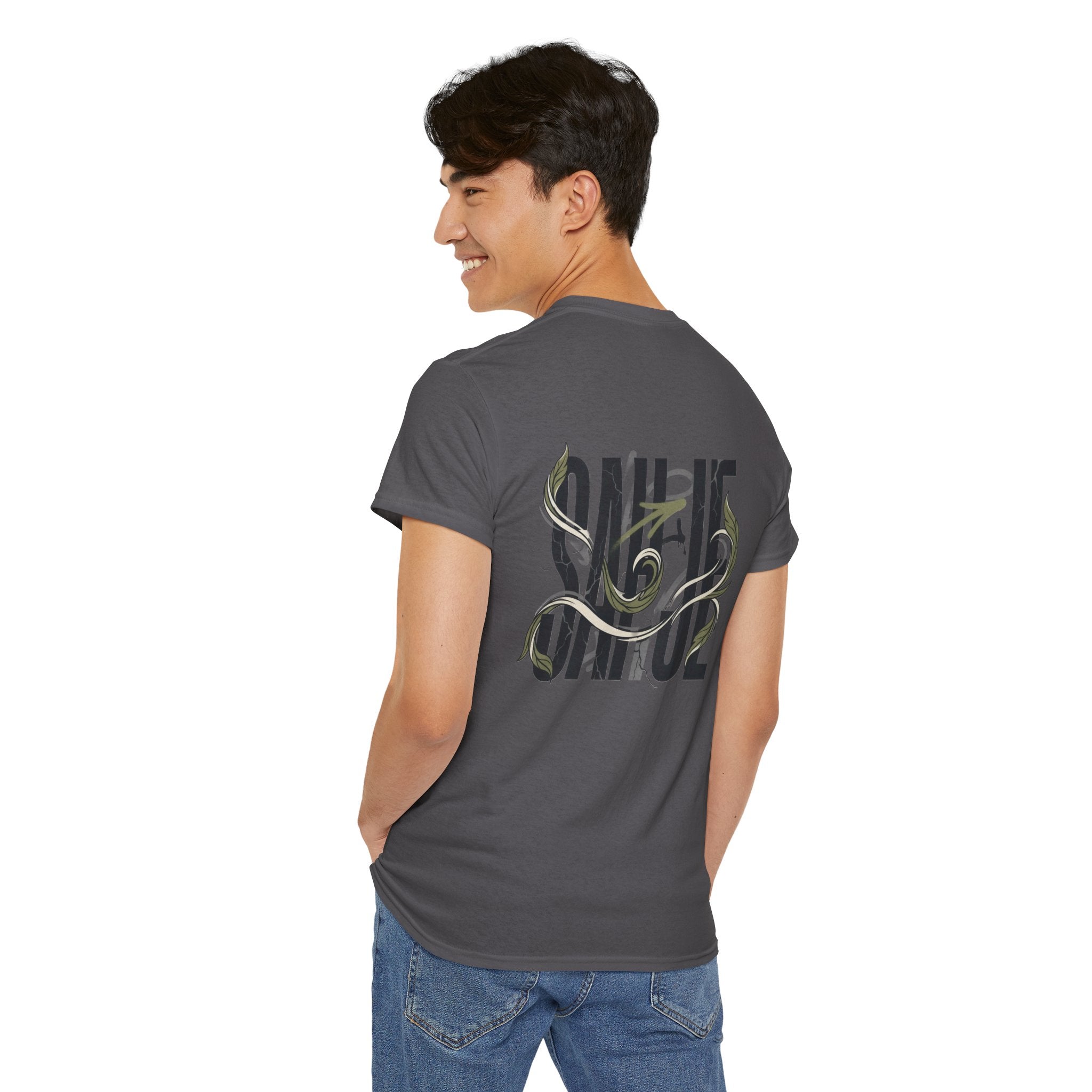 Graphic Tee — 'Savage' Typography with Snake Accent