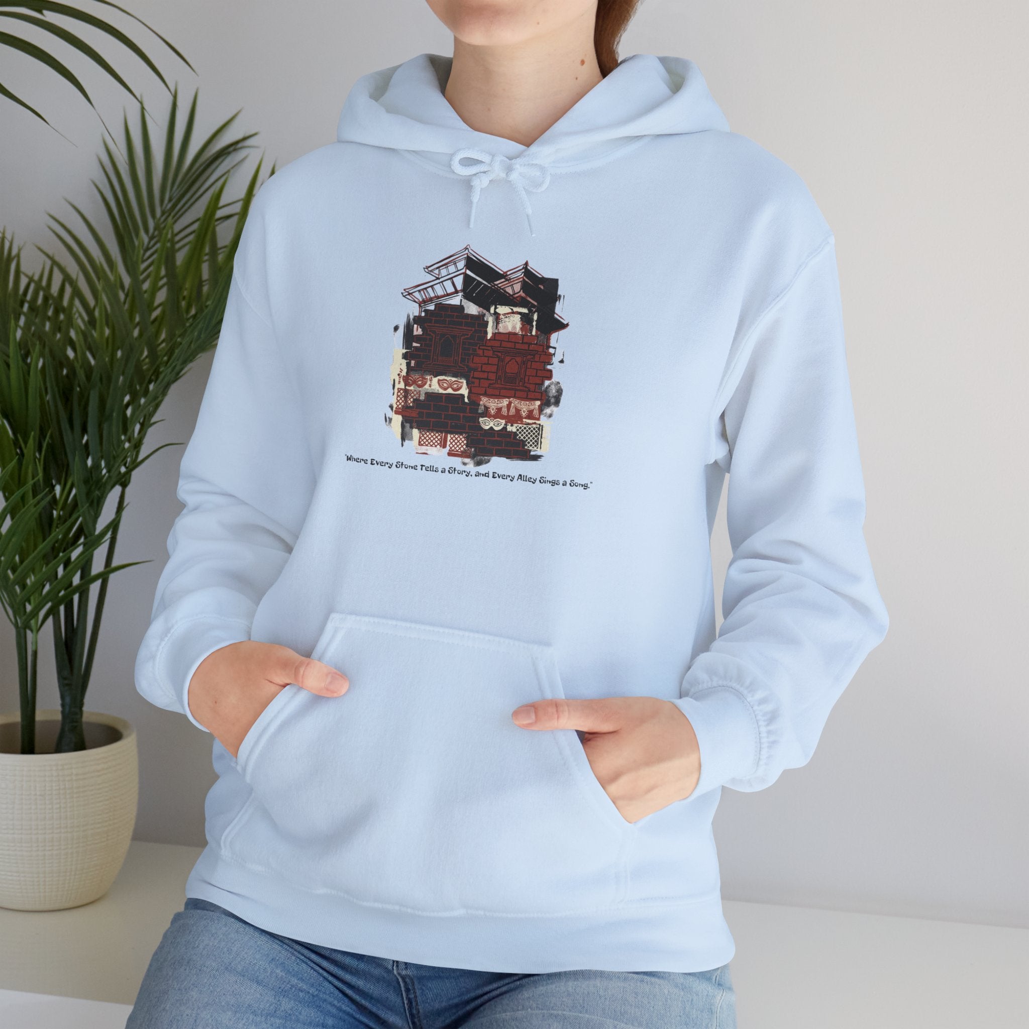 Hoodie — Vintage Urban Industrial Building Graphic Hoodie (Architectural Sketch)