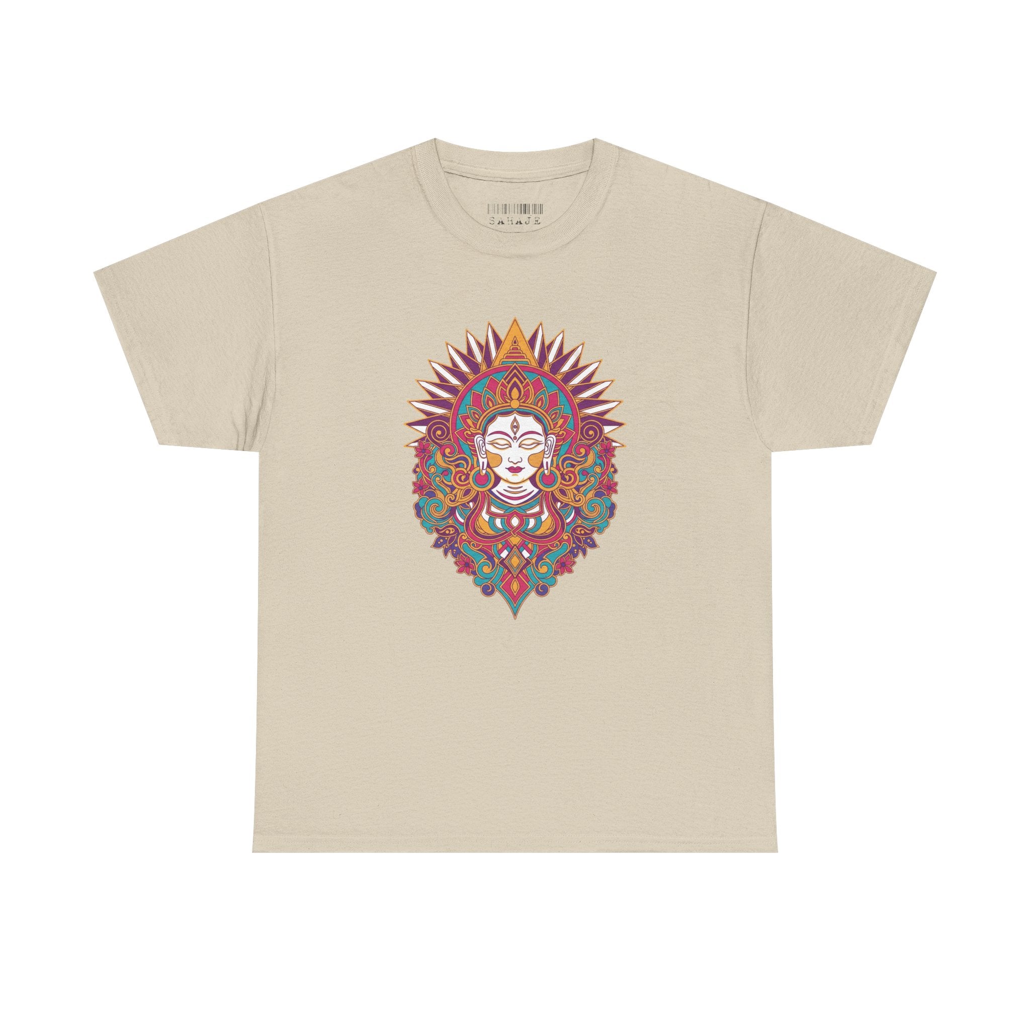 Spiritual Goddess Sun Mandala Tee — Colorful Boho Yoga T‑Shirt