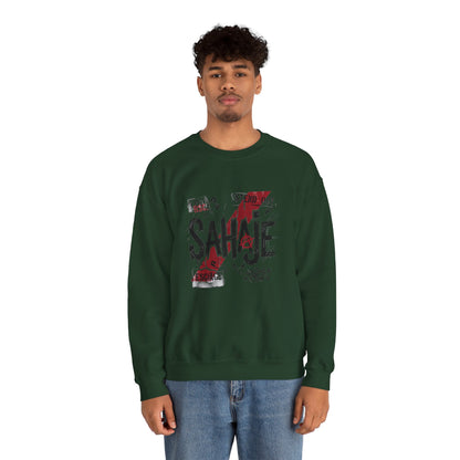 Sahaje Graphic Crewneck Sweatshirt – Streetwear Logo Pullover