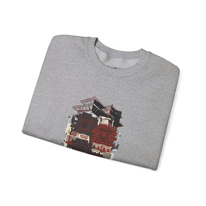 Crewneck Sweatshirt — Cozy Vintage Cabin Illustration with Quote