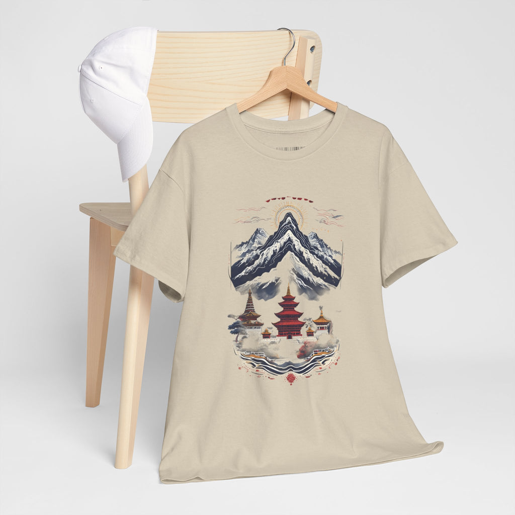 Japanese Mountain Pagoda T-Shirt — Zen Temple Landscape Tee