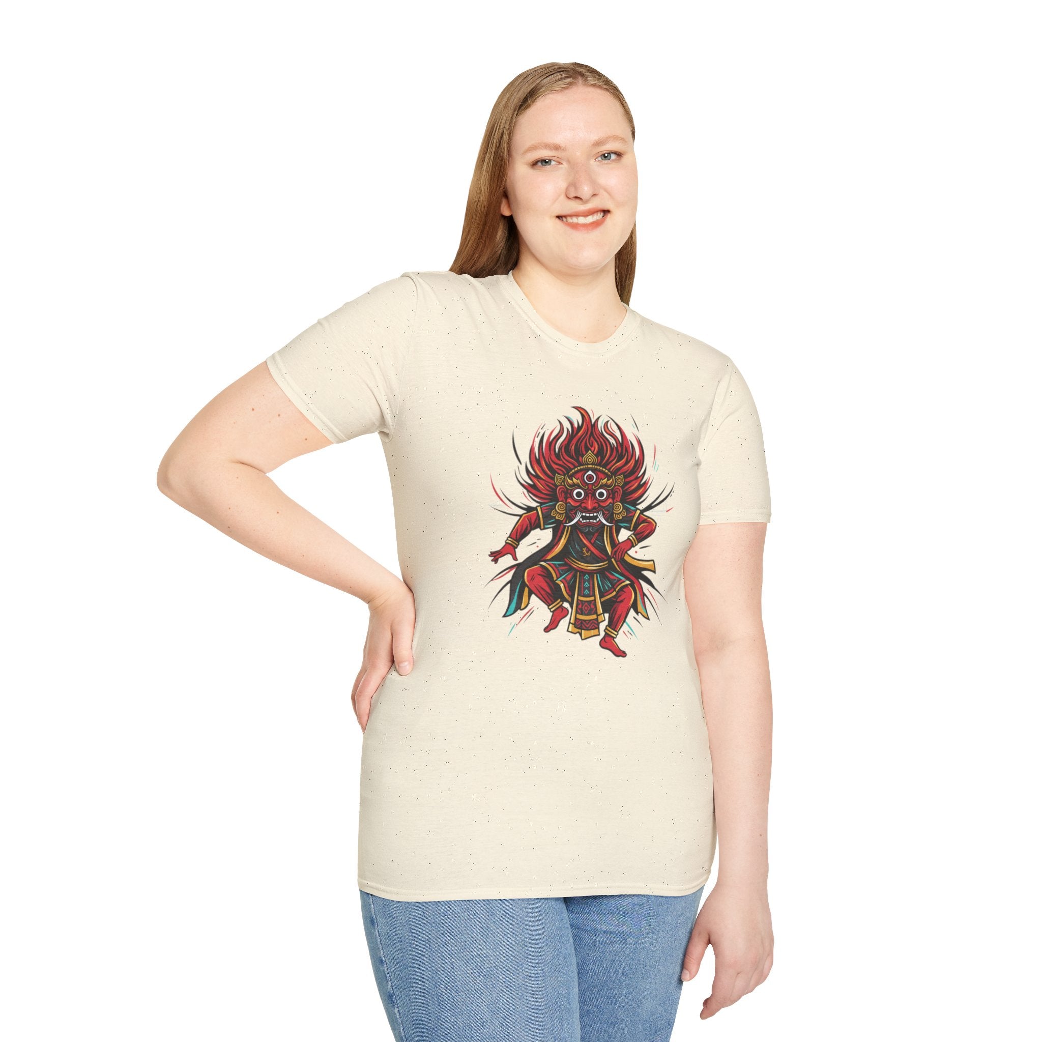 Balinese Barong Dance T-Shirt — Traditional Mythic Mask Graphic Tee