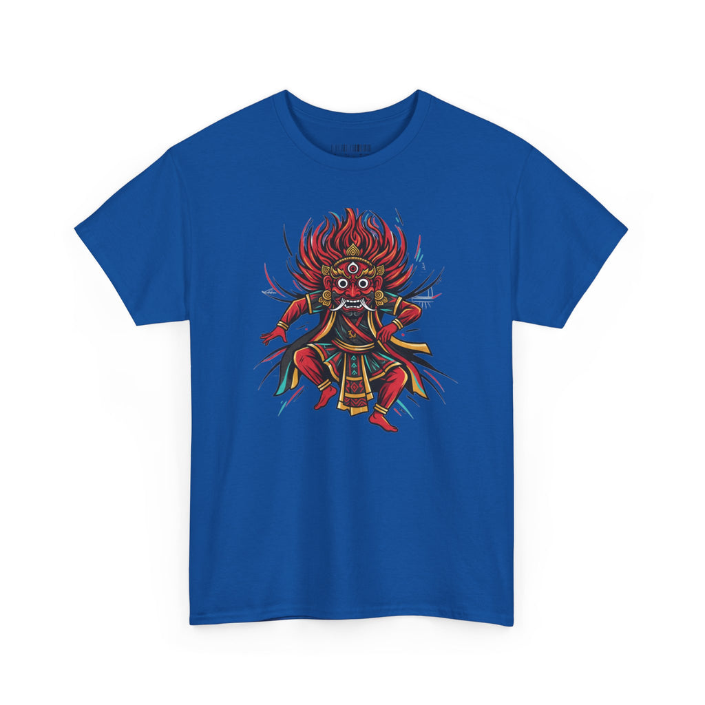 T-Shirt — Fierce Red Oni Demon Graphic Tee (Mythic Japanese Mask Design)