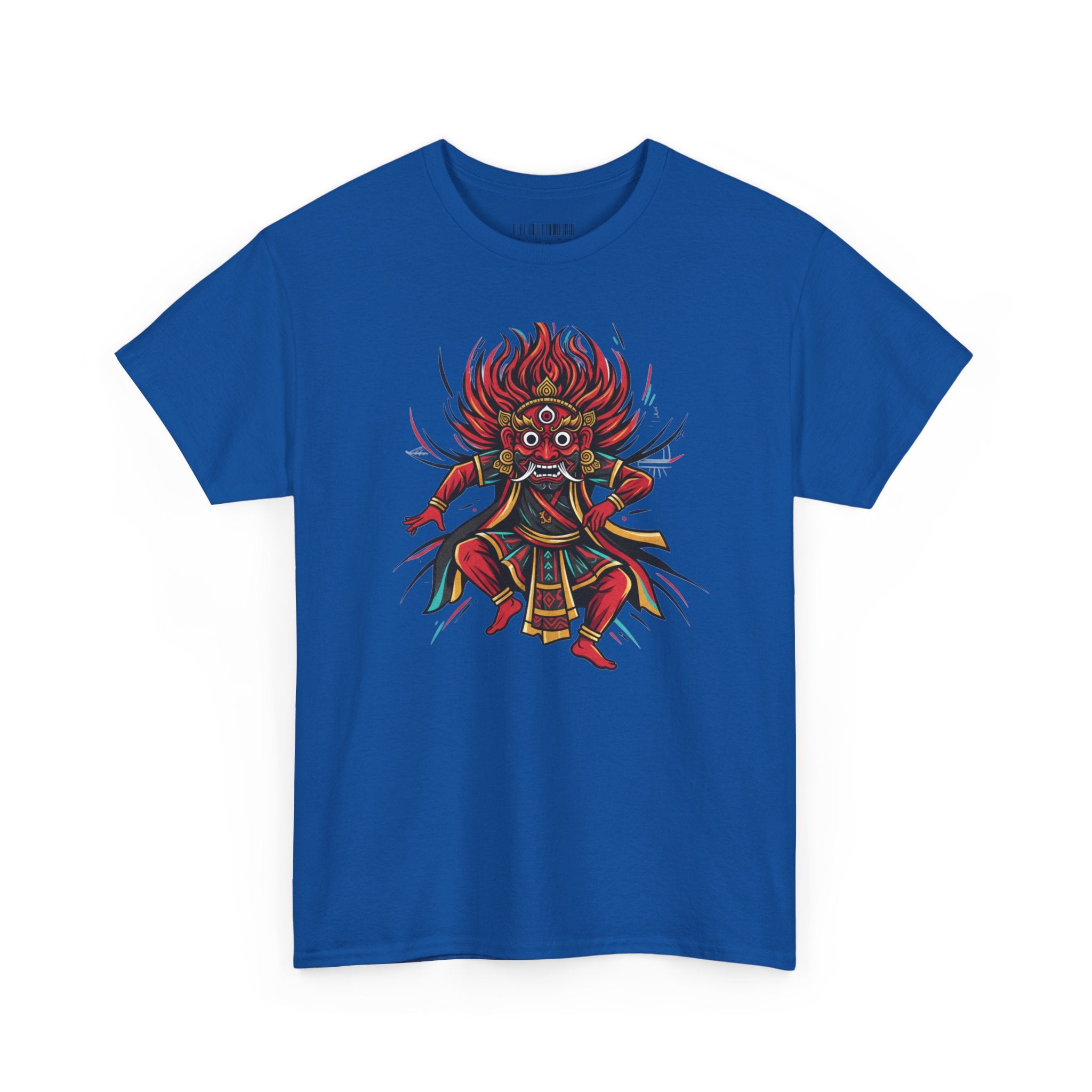 T-Shirt — Fierce Red Oni Demon Graphic Tee (Mythic Japanese Mask Design)