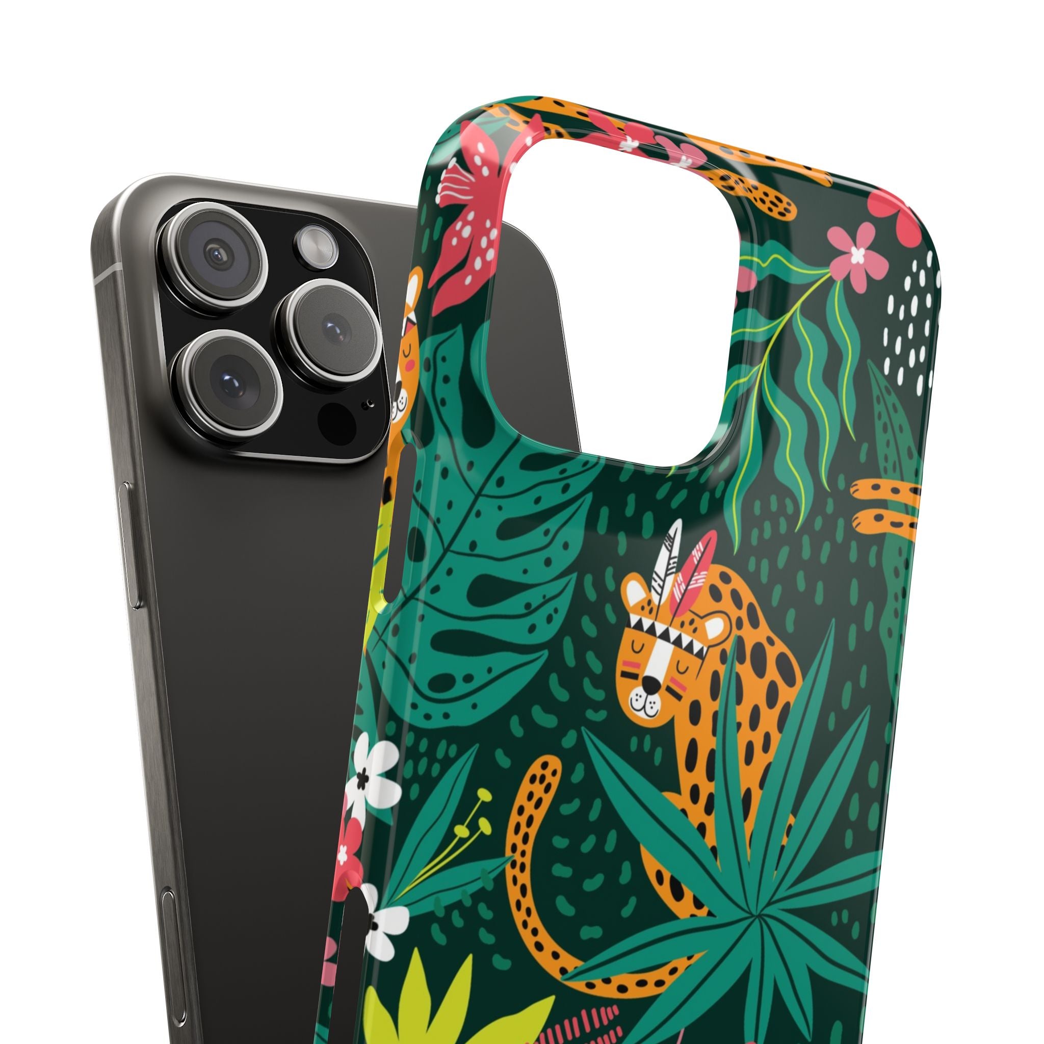 Slim Phone Case — Tropical Jungle Leopard Floral Pattern (Slim Protective Phone Cover)