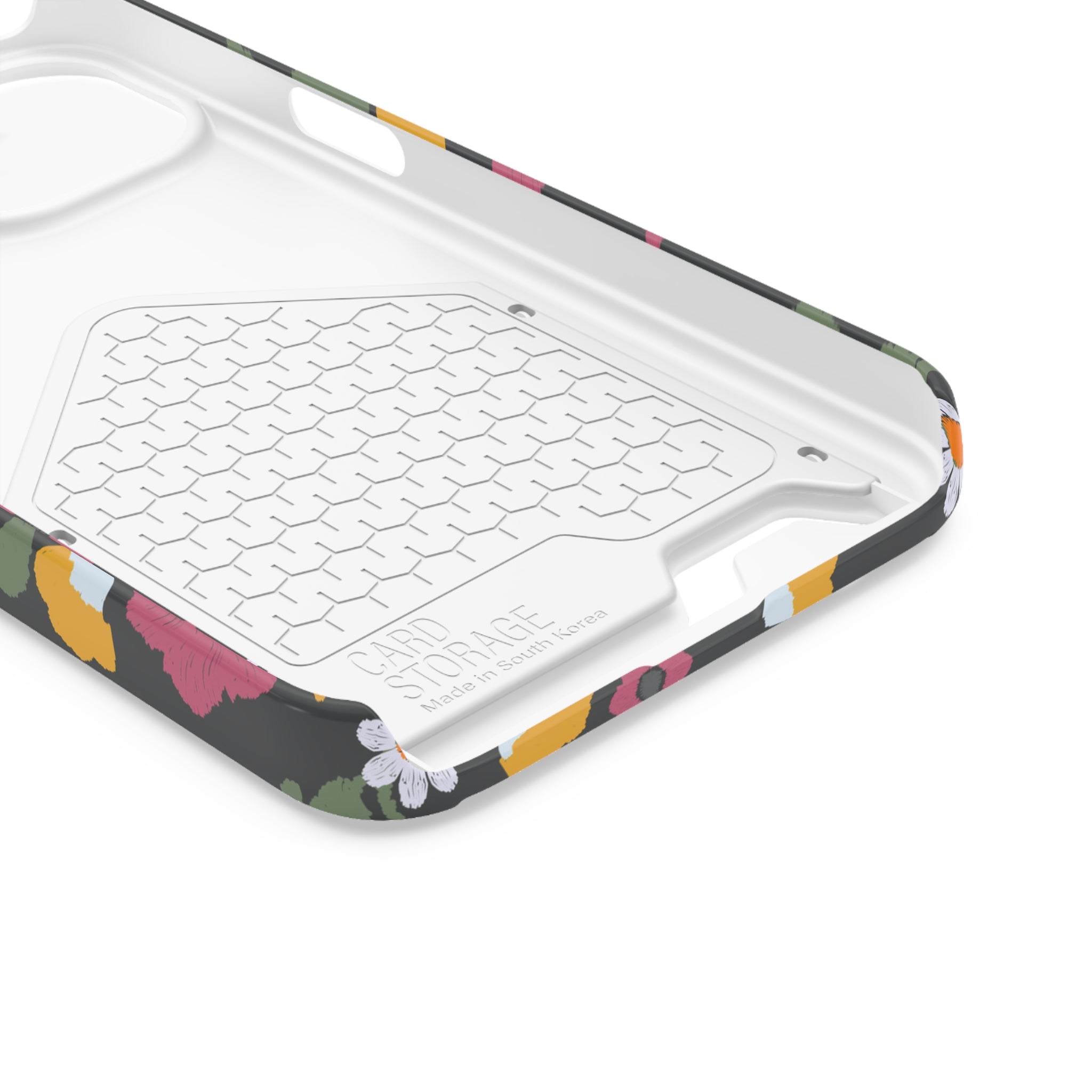 Floral Phone Case with Card Holder, Stylish Smartphone Accessory, Gifts for Her, Trendy Floral Design, Perfect for Spring & Summer