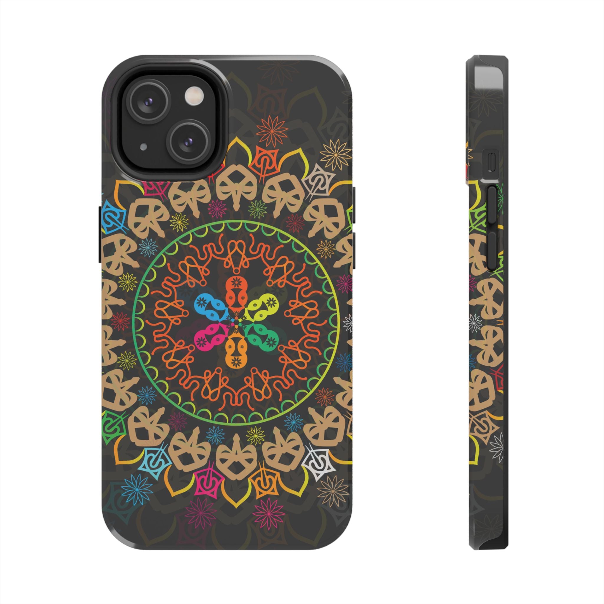 Colorful Mandala Tough Phone Cases - Vibrant Protection for Your Device, Gift for Art Lovers, Boho Style, Unique Phone Accessories