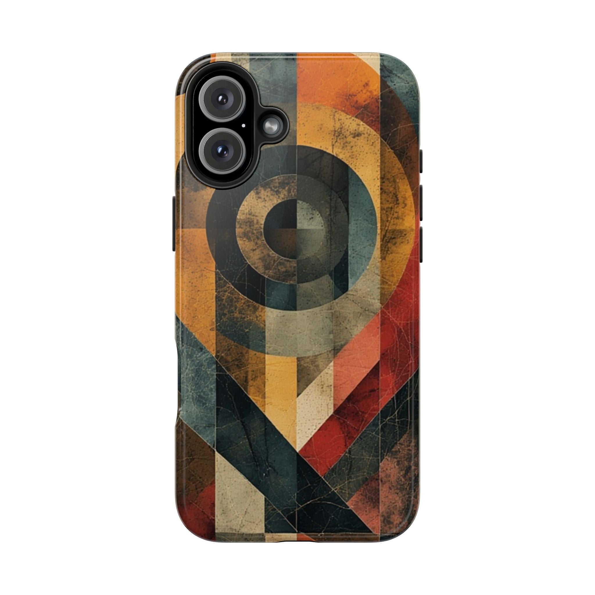 Retro Geometric Tough Phone Case — Vintage Target Circle Design