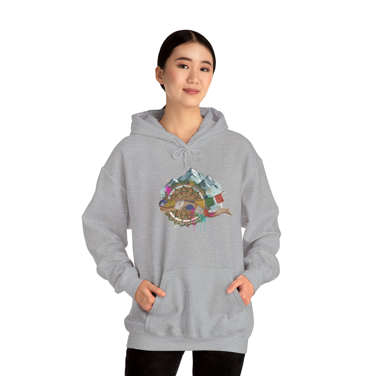 Adventure Landscape Hoodie — Cozy Mountain & Cabin Graphic Sweatshirt