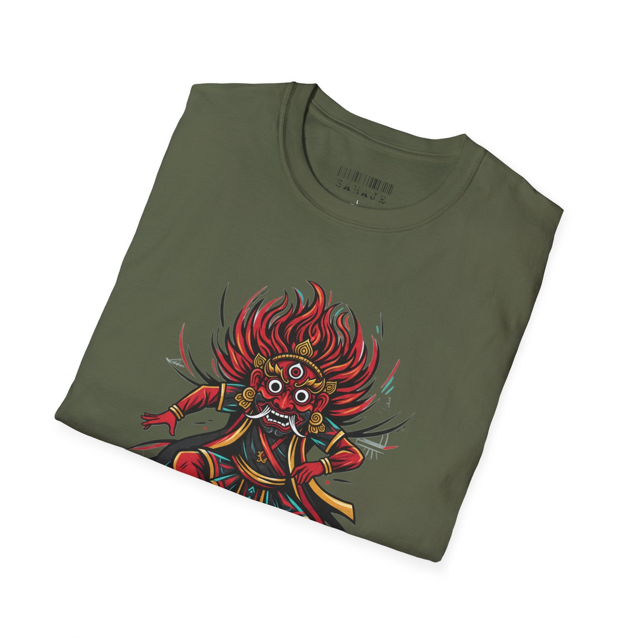 Balinese Barong Dance T-Shirt — Traditional Mythic Mask Graphic Tee