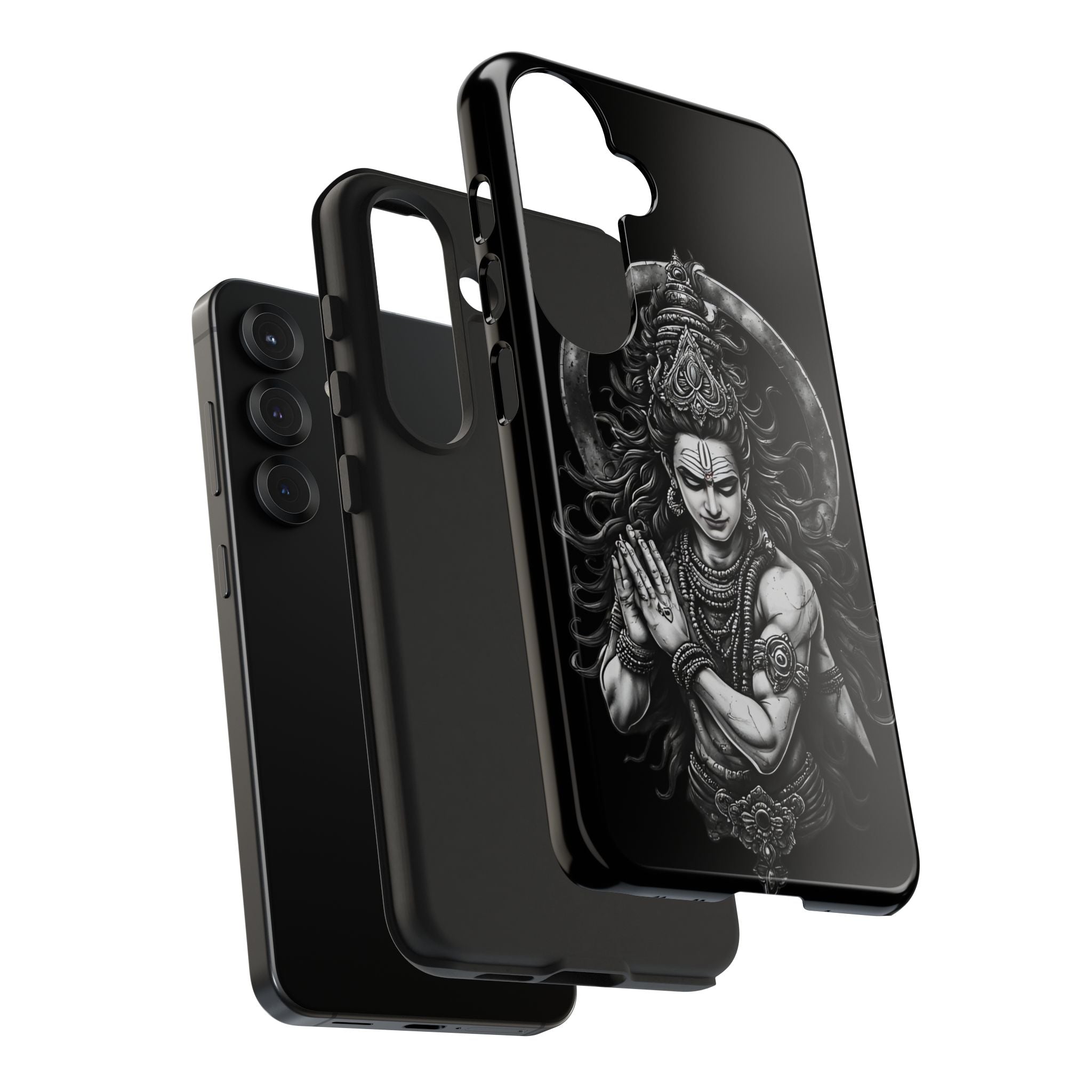 Shiva Tough Phone Case — Black Protective Hindu Deity Design