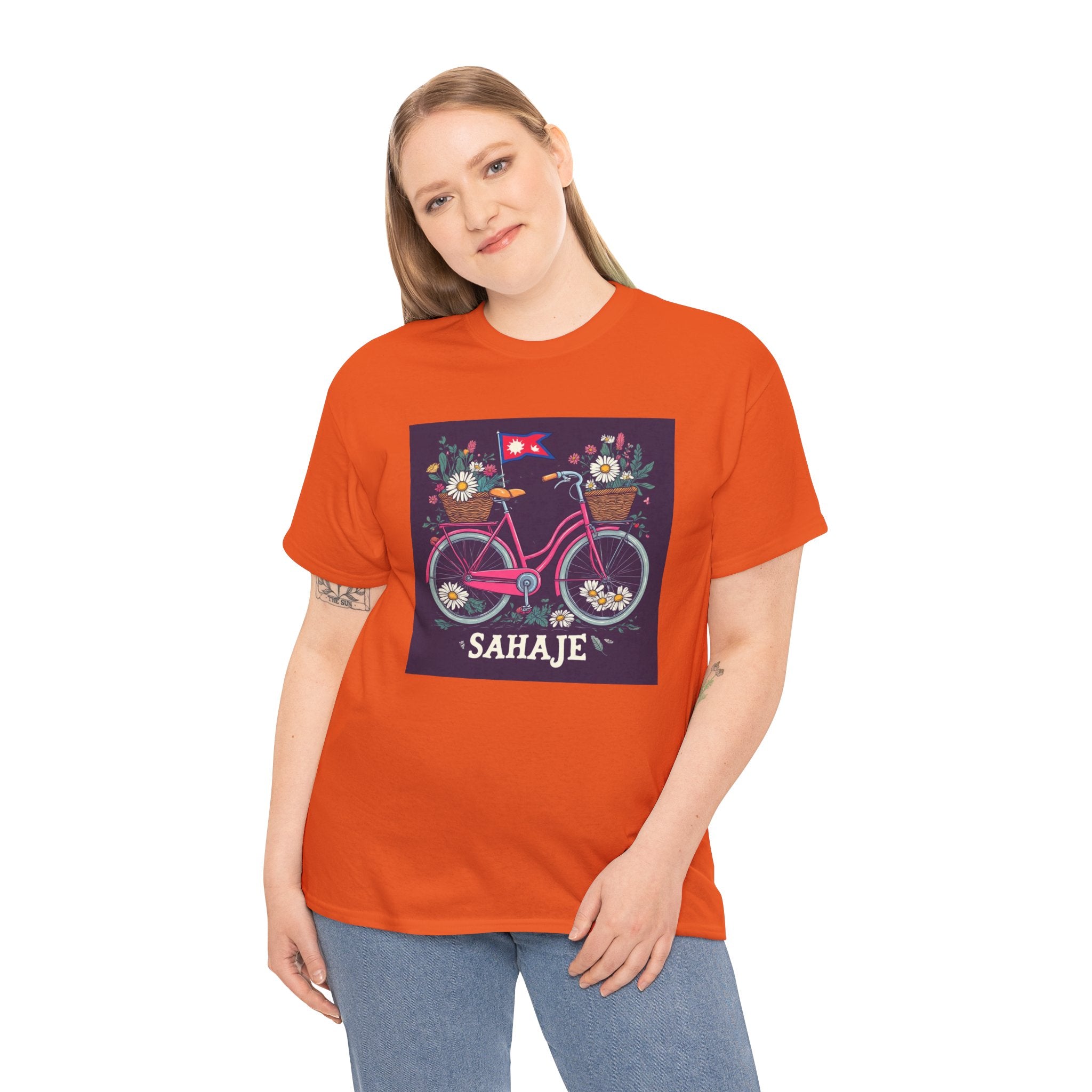 Sahaje Floral Bicycle T‑Shirt