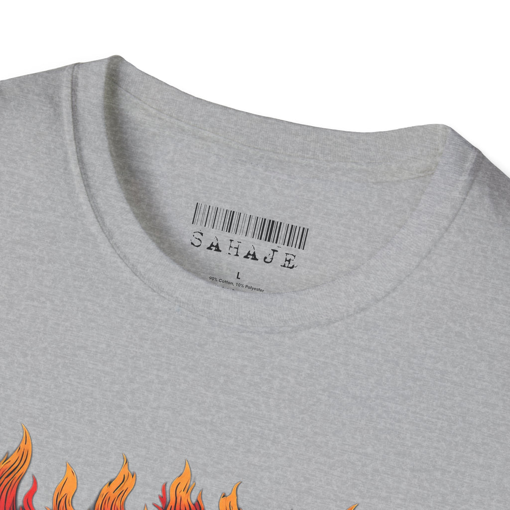 Flaming Demon Mask T-Shirt — Fierce Tattoo-Style Graphic Tee