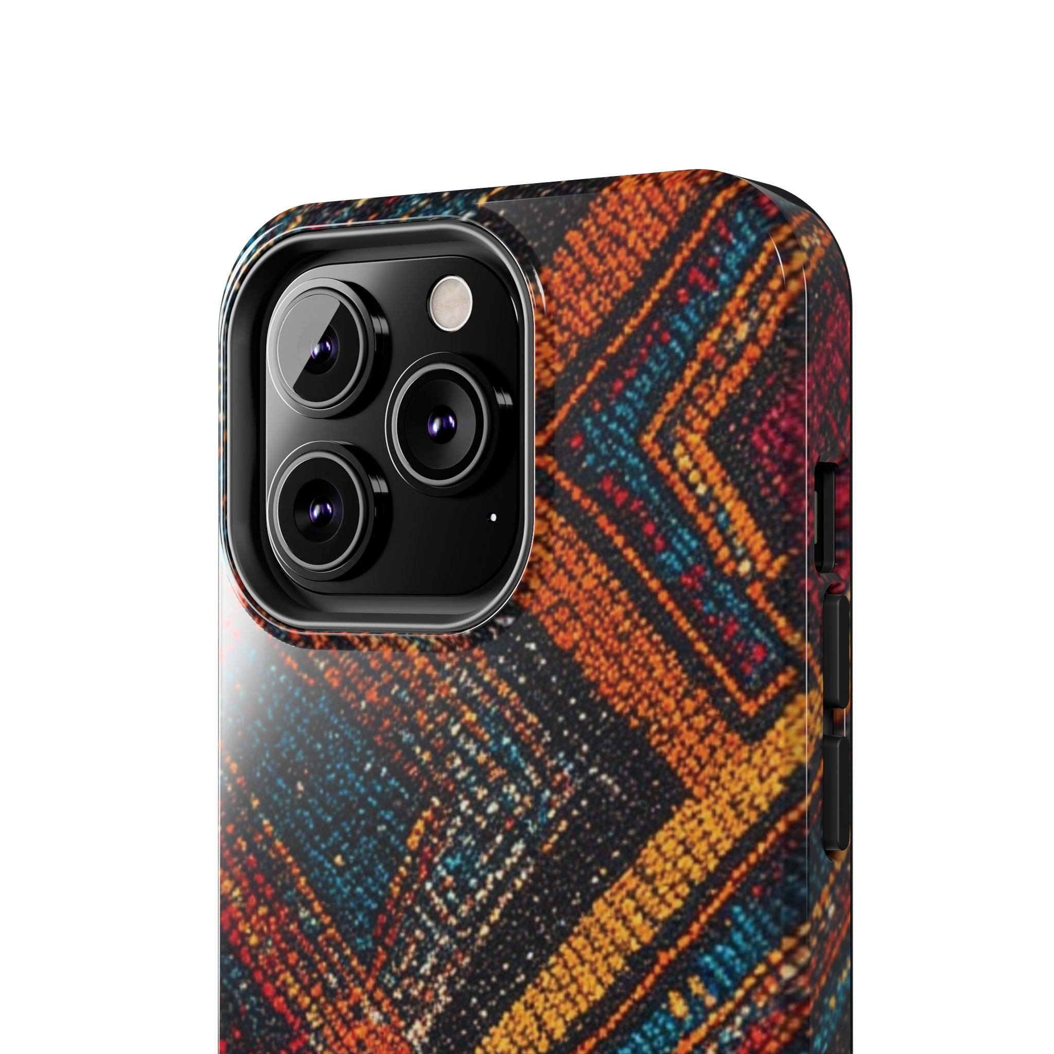 Tough Phone Case — Boho Geometric Rug Pattern, Protective iPhone Cover