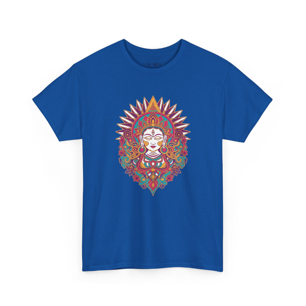Spiritual Goddess Sun Mandala Tee — Colorful Boho Yoga T‑Shirt