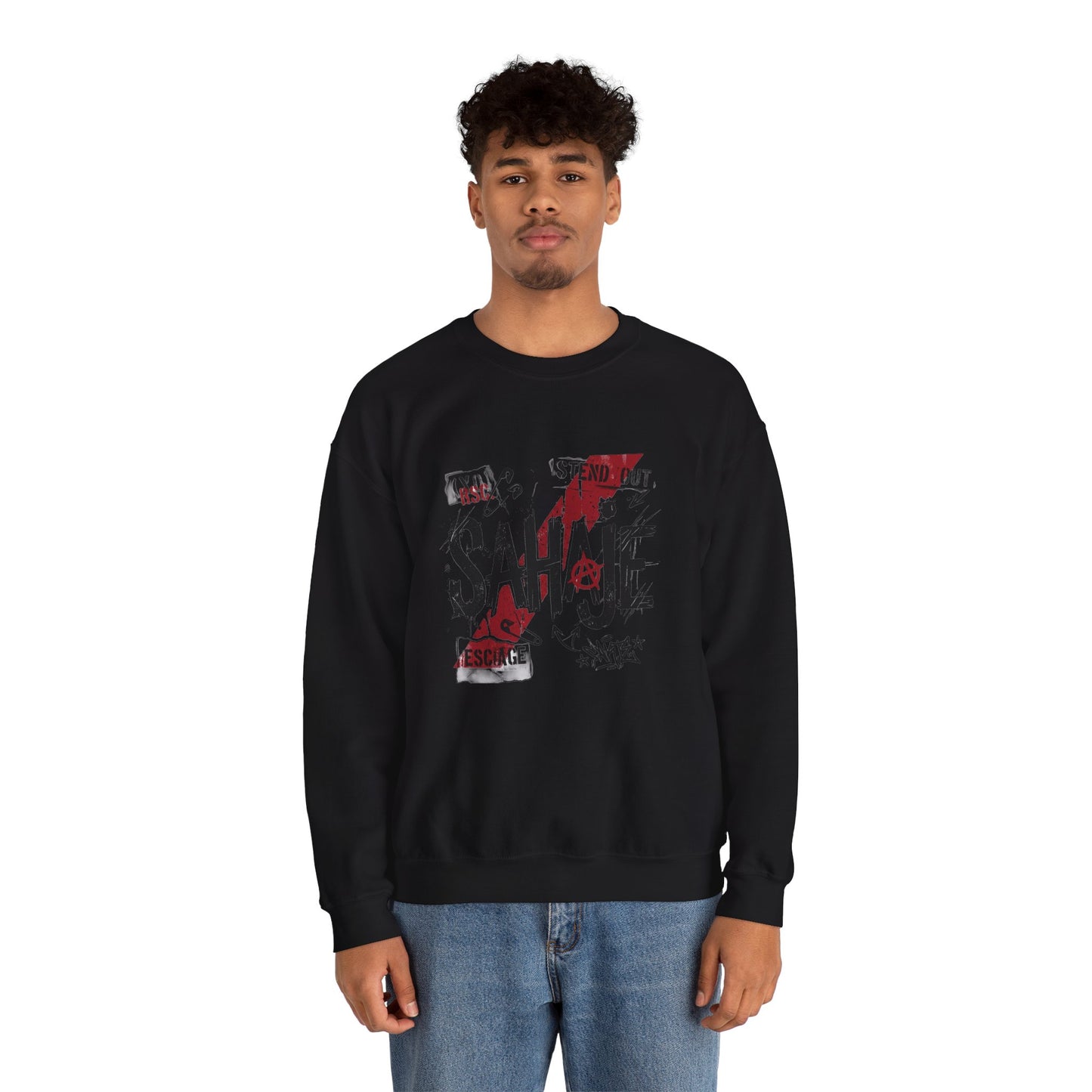 Sahaje Graphic Crewneck Sweatshirt – Streetwear Logo Pullover