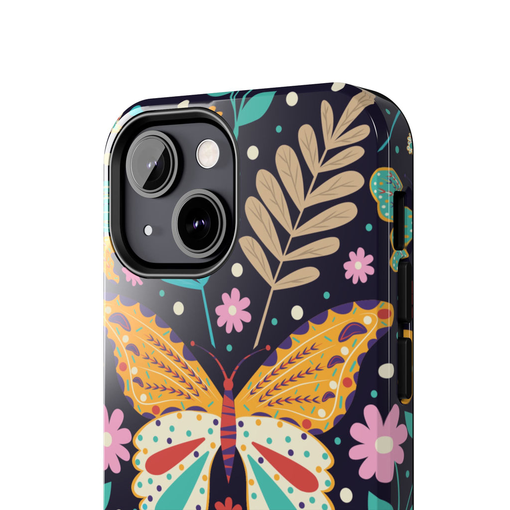 Floral Butterfly Tough Phone Case — Colorful Garden Protective Cover