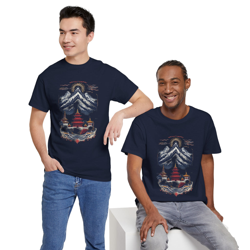 Japanese Mountain Pagoda T-Shirt — Zen Temple Landscape Tee