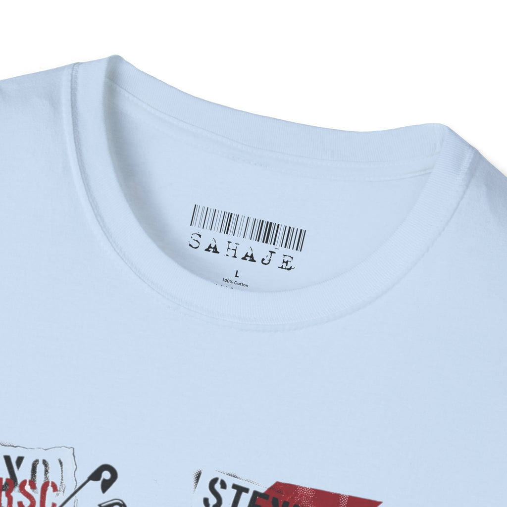 SAHAJE Graphic T‑Shirt — Distressed Red Accent Streetwear Tee