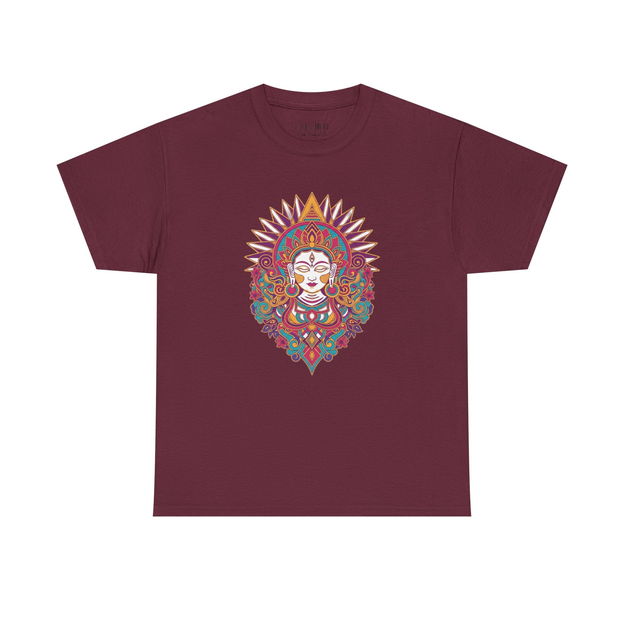 Spiritual Goddess Sun Mandala Tee — Colorful Boho Yoga T‑Shirt