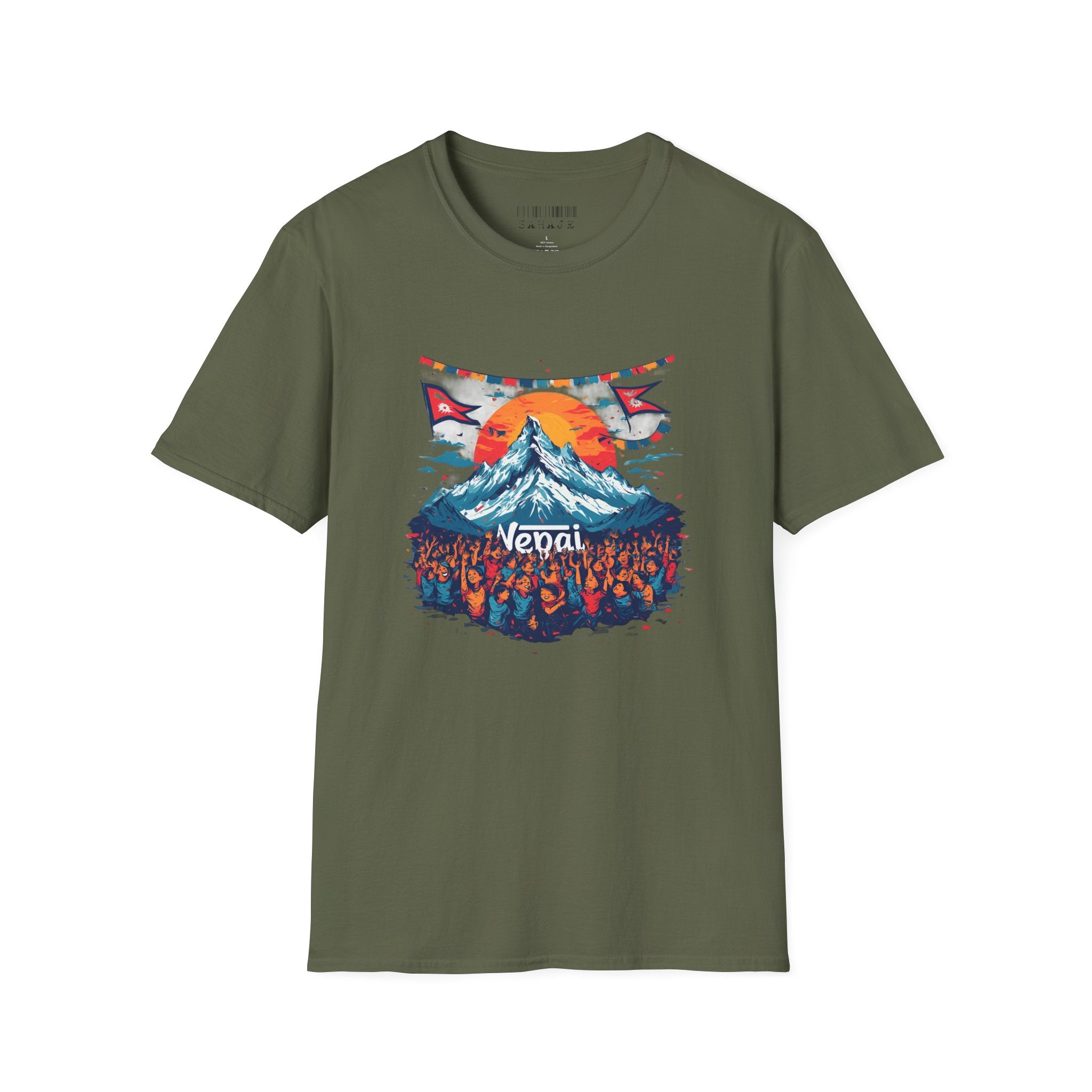 Nepal Mountain Sunrise T-Shirt — Retro Trekking Graphic Tee