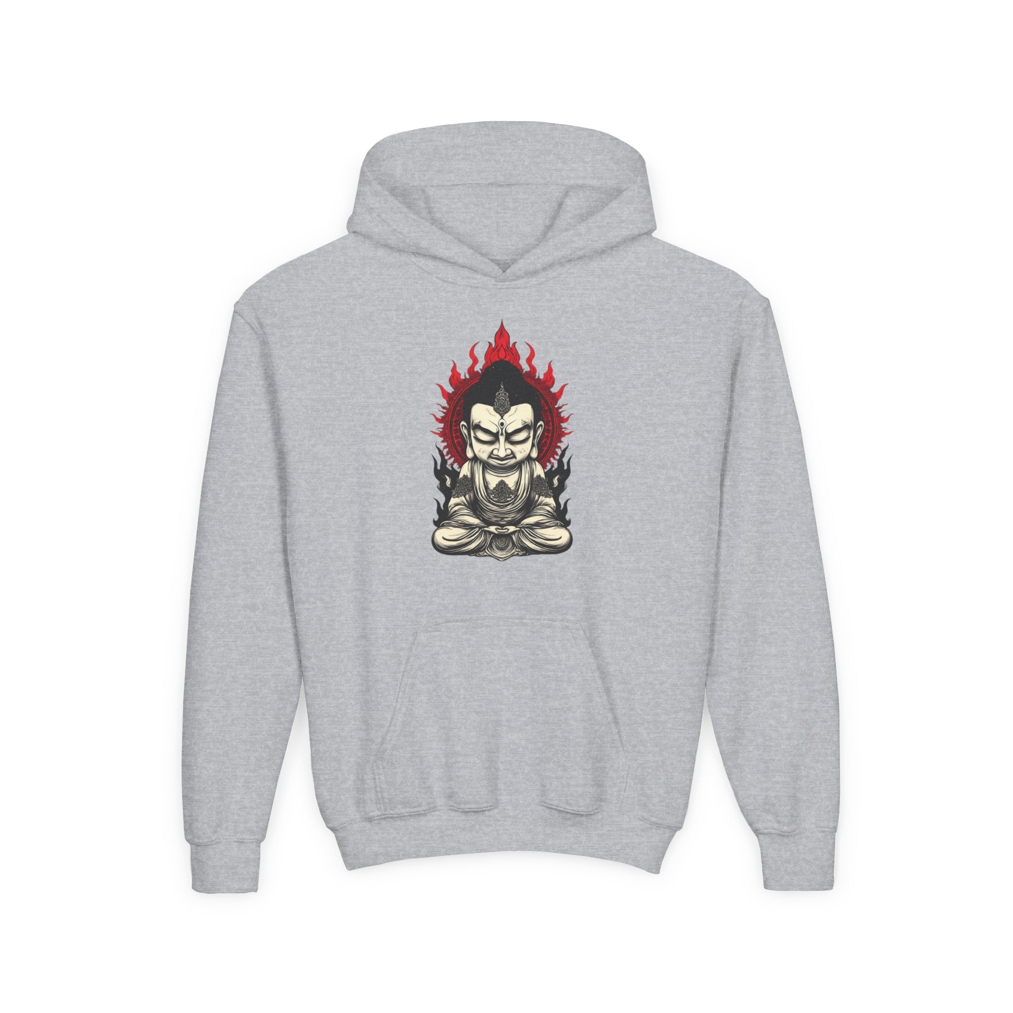 Youth Hoodie — Flaming Meditating Demon Graphic