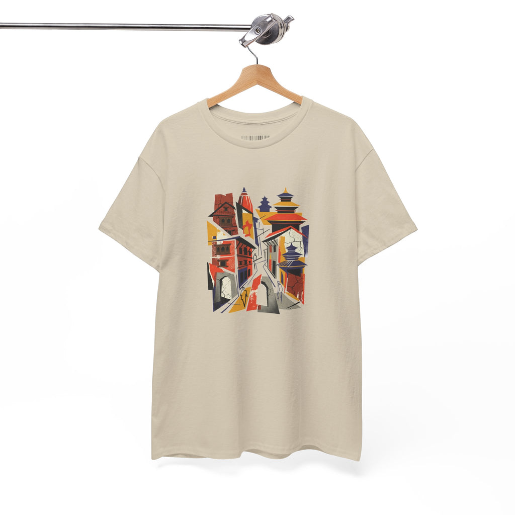 Cityscape Abstract Tee — Colorful Urban Architecture Graphic T‑Shirt