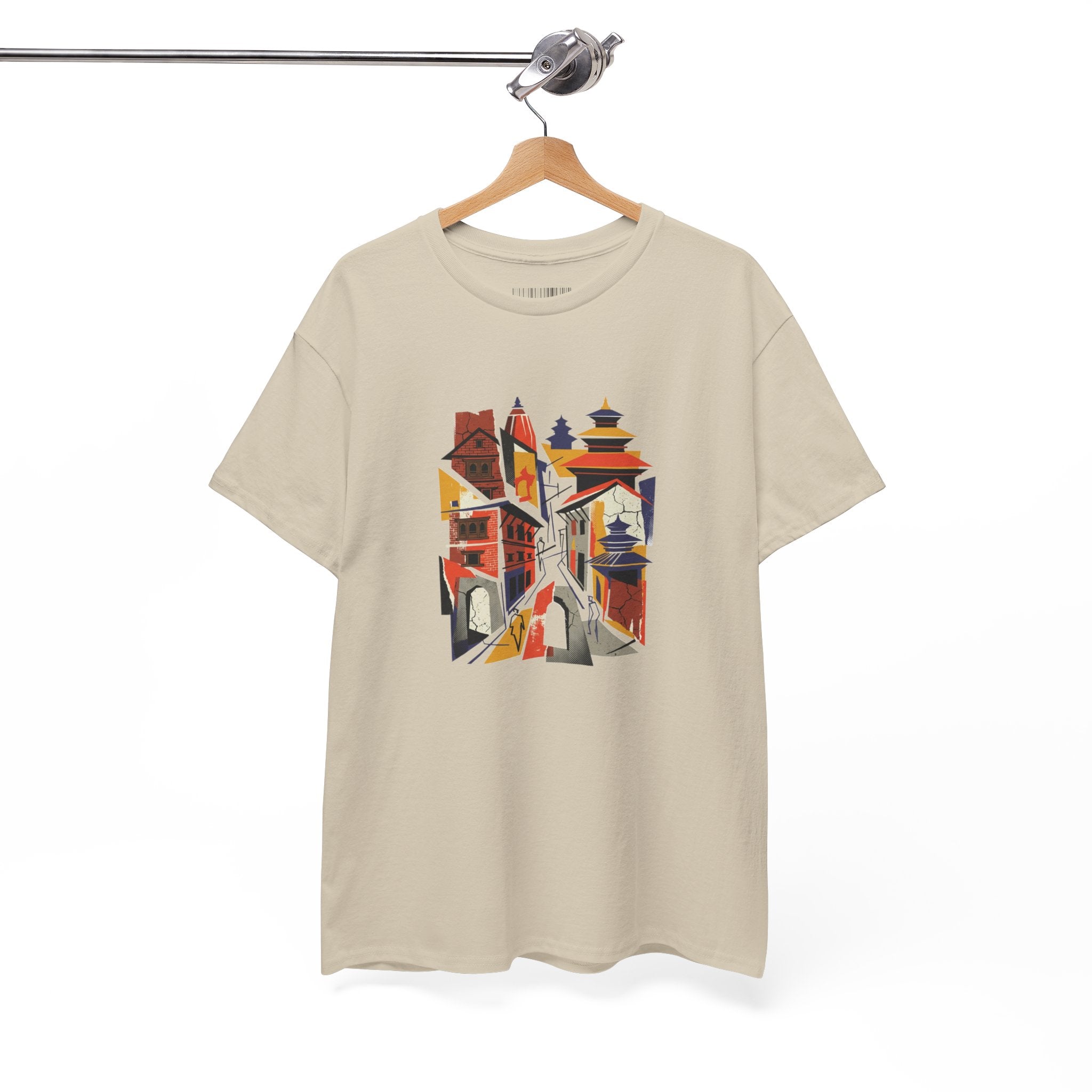 Cityscape Abstract Tee — Colorful Urban Architecture Graphic T‑Shirt