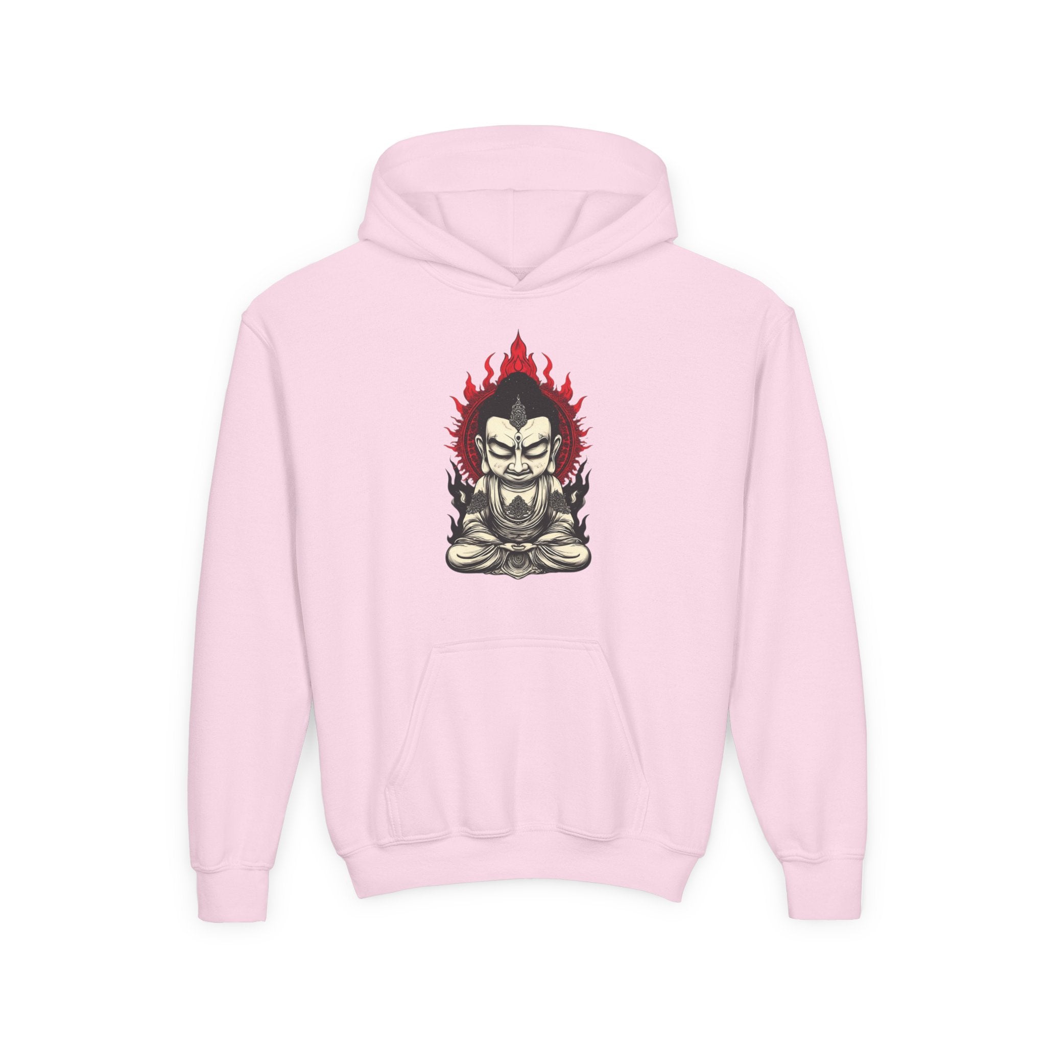 Youth Hoodie — Flaming Meditating Demon Graphic