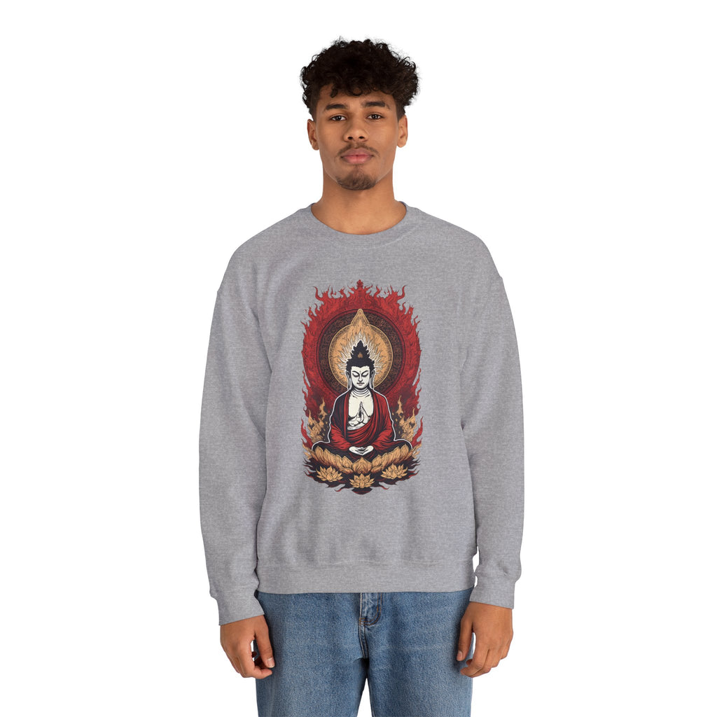 Buddha Lotus Flame Crewneck Sweatshirt