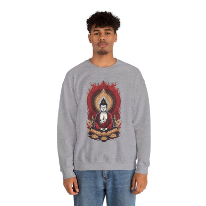 Buddha Lotus Flame Crewneck Sweatshirt