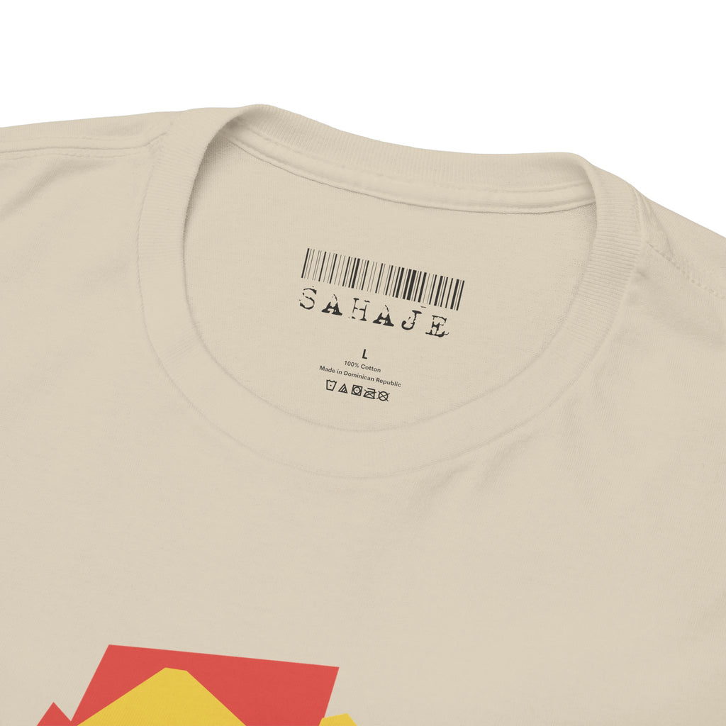 Foxes in Hexagon Graphic Tee — Minimal Geometric Animal Shirt