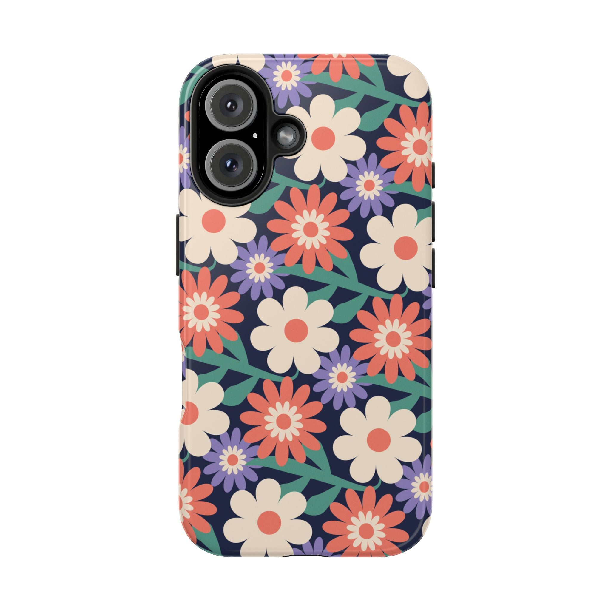 Floral Tough Phone Case — Retro Daisies Protective Phone Cover