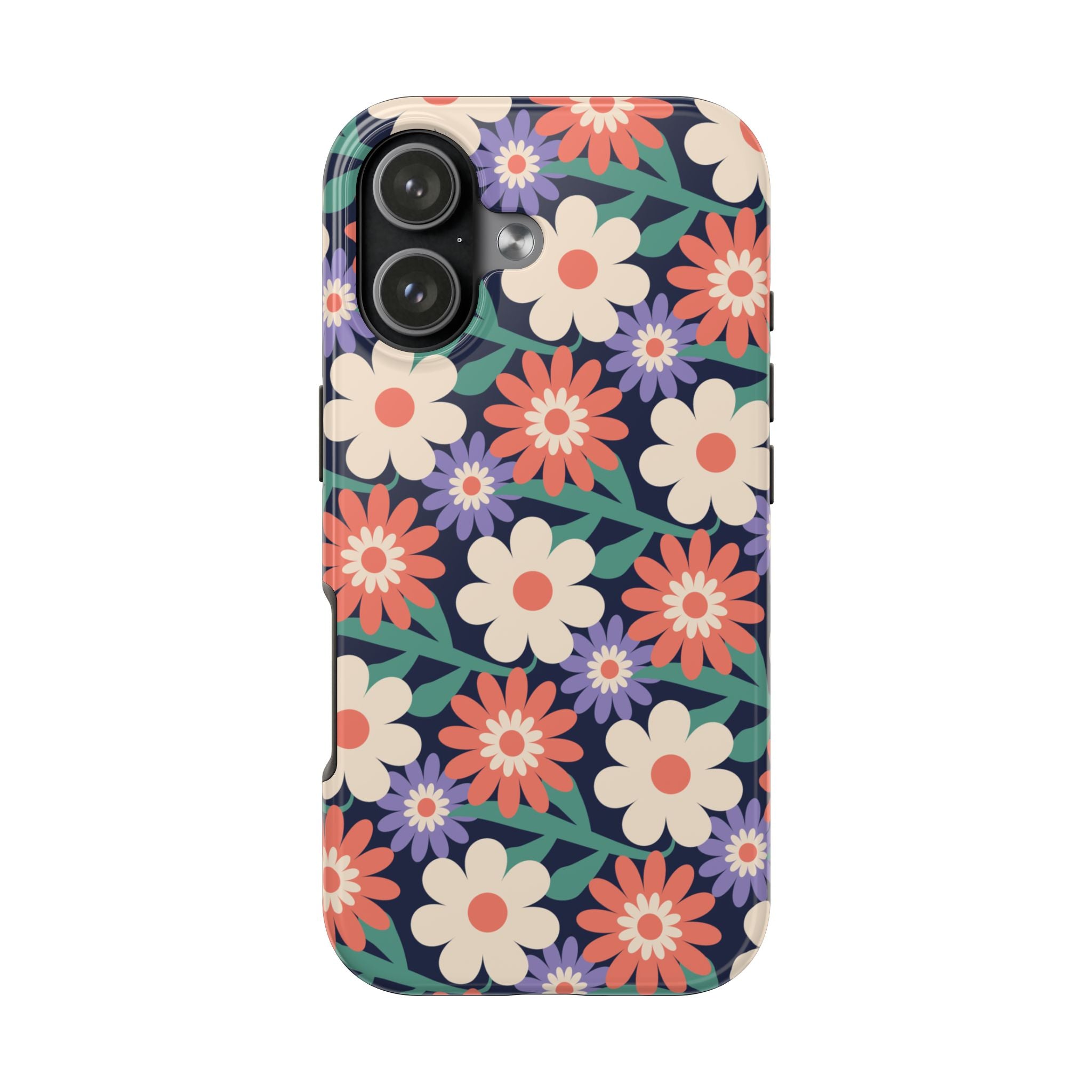 Floral Tough Phone Case — Retro Daisies Protective Phone Cover