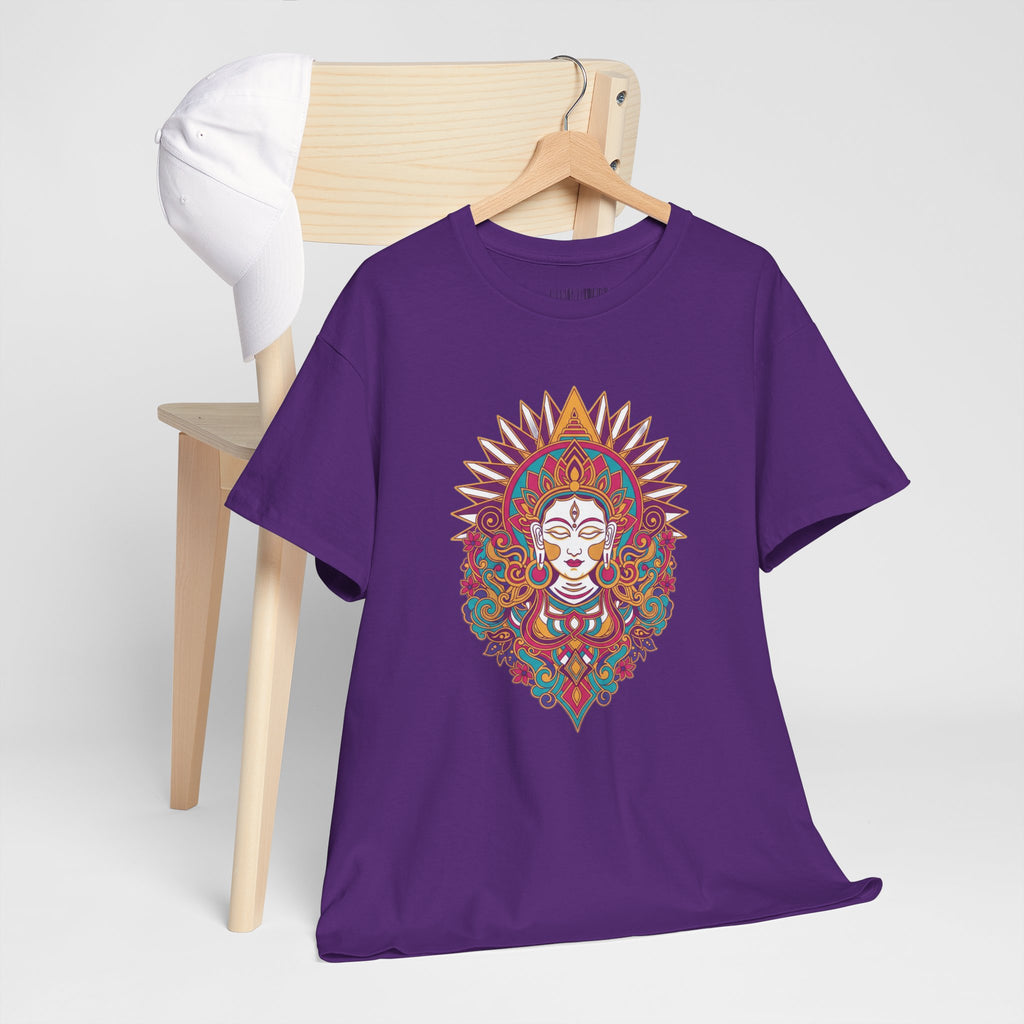 Spiritual Goddess Sun Mandala Tee — Colorful Boho Yoga T‑Shirt